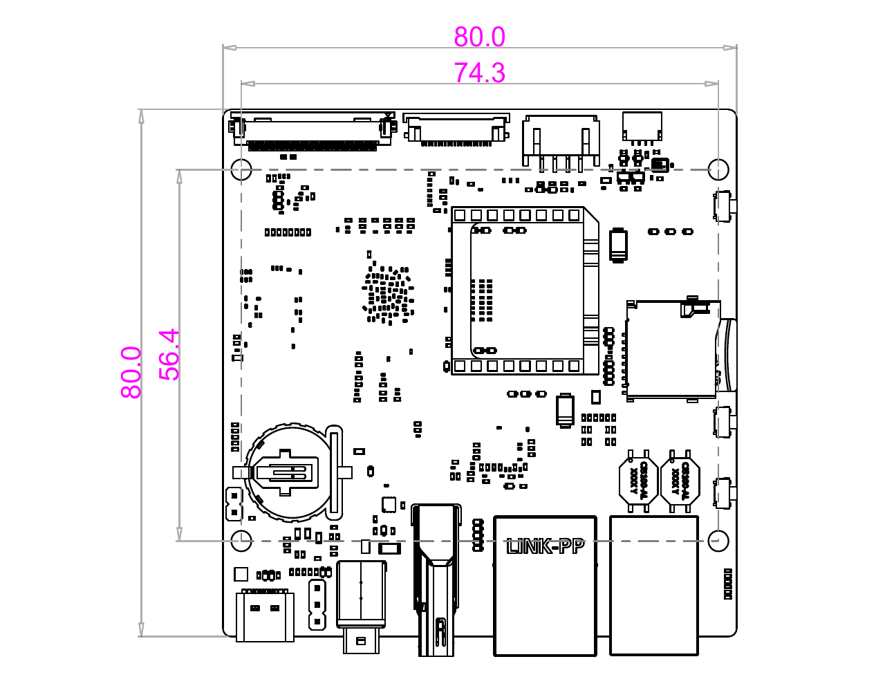 BeaglePlay board dimensions